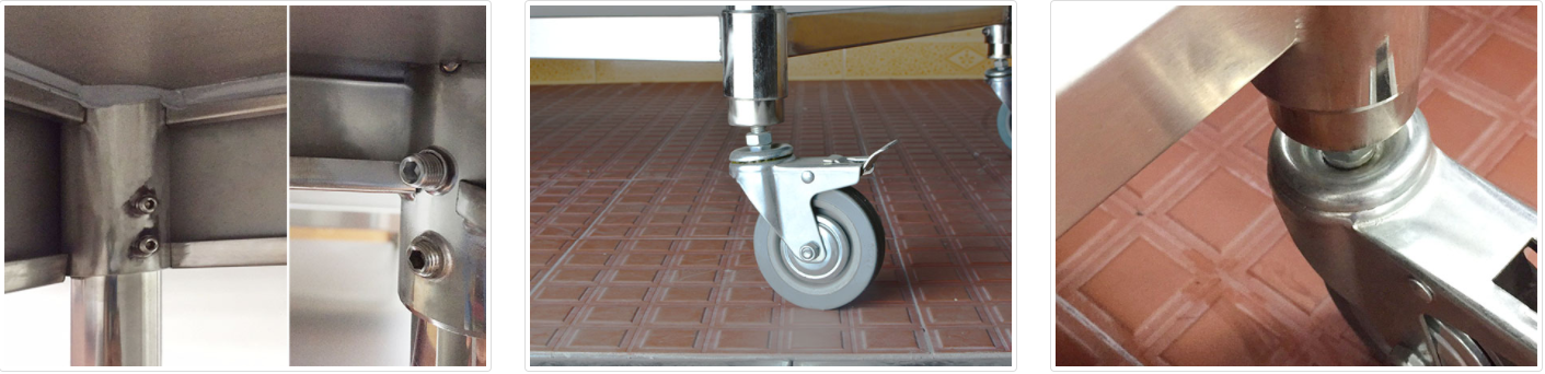 stainless steel commercial kitchen prep & work table Mesa de trabajo y preparación de cocina comercial de acero inoxidable.