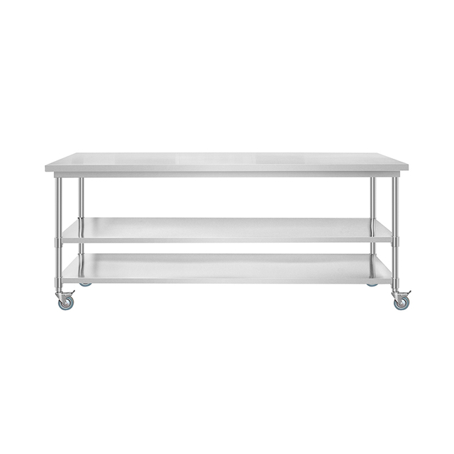 Mesa de trabajo personalizada de acero inoxidable con ruedas WT-PL