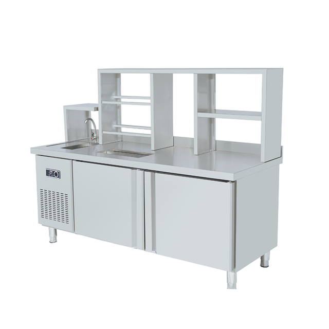 Mesa de acero inoxidable Diseño de contador de té de leche /Diseño de contador de vías dulces